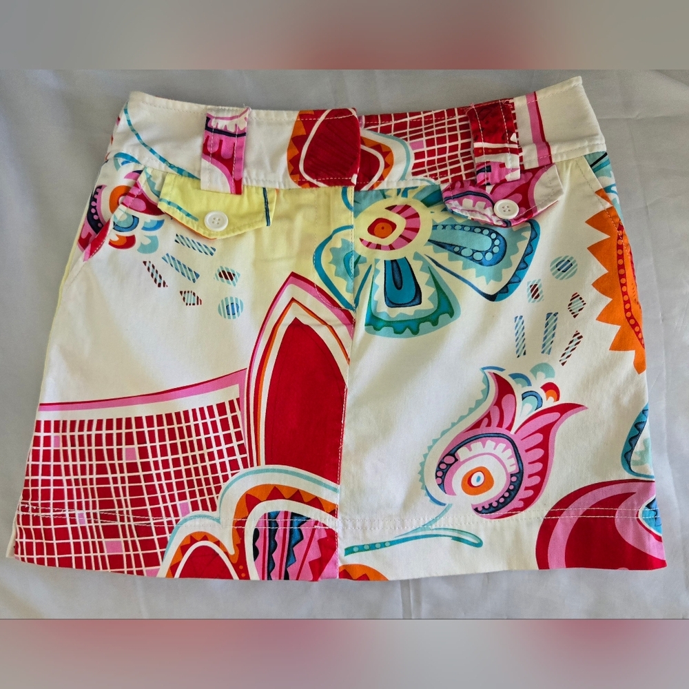 Bamboo Traders Skort Sz 6 Tropical Print Euc